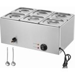 Chauffe - plats commercial à 6 plaques, bain - marie électrique de 13, 5 l, table à vapeur en acier inoxydable ... Chauffe - plats commercial à 6 plaques, bain - marie électrique de 13, 5 l, table à vapeur en acier inoxydable ...