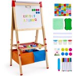 Mophorn - chevalet d'art 3 en 1 pour enfants, tableau blanc magntique double face en bois, tableau noir, ...