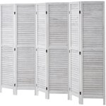 Mophorn - cloison de s�paration en bois � 6 panneaux, paravent pliable de 66, 9 pouces, cloison en bois ...