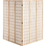 Mophorn cloison de sparation, paravent de confidentialit  6 panneaux de style japonais, cloison en ...