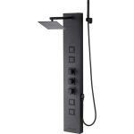 Mophorn colonne de douche avec pommeau pluie, panneau mural en acier inoxydable bross�, syst�me � 4 fonctions, ...