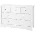 Commode  7 tiroirs, meuble de rangement en bois avec glissires et dispositif anti - basculement, design ...