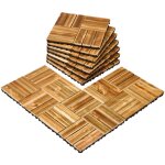 Mophorn - dalles de terrasse embotableaus en bois massif, lot de 10, 12'x12' revtement de sol en pin ...