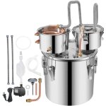 Mophorn - distillateur d'eau 38l, alambic en acier inoxydable avec tube en cuivre, kit de brassage domestique, ...