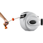 Mophorn enrouleur de tuyau d'arrosage r�tractable 1 / 2  x 131, 23 pi lourd mural avec 9 - mod�le buse, ...
