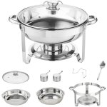 Mophorn - ensemble de 2 plats  rchaud ronds casseroles de 4 pintes pleine grandeur avec couvercles ...