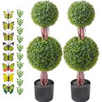 Mophorn - ensemble d'arbres topiaires en buis artificiel de 48 pouces, 2 pi�ces. design � double boule ...
