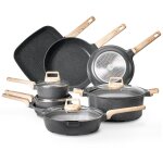 Mophorn - ensemble de batterie de cuisine antiadhsive en granit 19 pices compatible avec induction ...