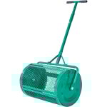 Mophorn pandeur de compost et tourbe, 60 cm, rouleau pour gazon avec poigne en t ajustable, panier ...