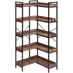 Mophorn �tag�re d'angle � 5 niveaux, hauteur 166, 1 cm, biblioth�que en l avec 4 crochets, meuble de ...