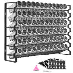 Mophorn �tag�re � �pices pour armoire avec 72 pots vides, couvercles, �tiquettes et entonnoir, ensemble ...