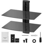Mophorn tagres flottantes en verre  2 niveaux, supporte 8, 2 kg, support mural pour tlviseur, centre ...