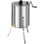 Mophorn extracteur de miel manuel 4 / 8 cadres avec centrifugeuse en acier inoxydable, couvercle transparent ...