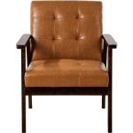 Mophorn fauteuil d'appoint avec structure en bois massif et pieds antid�rapants, chaise de salon au design ...