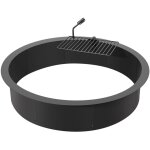 Mophorn - fire pit ring, insert de foyer avec anneau de feu pour barbecue. hauteur de 21, 6 cm, diamtre ...