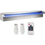 Mophorn - fontaine dcorative en acier inoxydable de 23, 6 pouces avec bande lumineuse led pour le jardin, ...