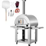 Mophorn - four  pizza d'extrieur  double combustible de 22 po - portable et polyvalent. avec une pierre ...