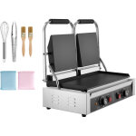 Mophorn gril panini �lectrique 3600 w, presse double avec plaque plate �maill�e 48, 5x23 cm, appareil ...