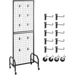 Mophorn grille d?exposition sur pied 60x164 cm, panneau en acier carbone, pr�sentoir mobile avec roulettes ...