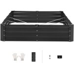 Mophorn - jardini�re en m�tal galvanis�, 2395x1200x280 mm, bac de plantation sur�lev� avec fond ouvert ...