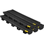 Mophorn kit de caniveaux ext�rieurs, ensemble de 5 pi�ces, syst�me de drainage avec grille en plastique ...