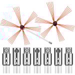 Kit de nettoyage de chemine 23ft tiges flexibles en nylon pour ramoneur de suie 2 ttes de brosse outil ...