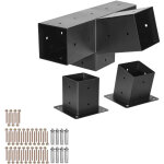Mophorn kit pergola, support d'angle 4x4 pouces pour poutres en bois 3, 5x3, 5 pouces, construction en ...