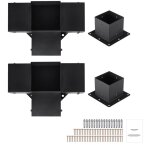 Mophorn - kit de supports de pergola 6''x6'' (taille intrieure 5, 6x5, 6), 4 supports d'angle robustes ...