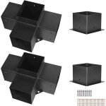 Mophorn kit de supports pour pergola, ensemble de 4, supports de poteaux bois 142x142 mm, 2 connecteurs ...