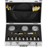 Mophorn - vevor kit de test de pressio1 hydraulique, 250 / 400 / 600 bars, 3 manometres, 11 raccords, ...