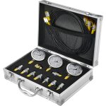 Mophorn - kit de test de pression hydraulique 250 / 400 / 600 bars, 3 manomtres, 9 raccords, 3 tuyaux, ...