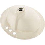 Mophorn lavabo semi - encastr� pour salle de bain, vasque ovale en c�ramique blanche 485 x 425 mm avec ...