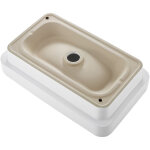 Mophorn lavabo semi - encastr� pour salle de bain, vasque rectangulaire en c�ramique blanche de 490 x ...