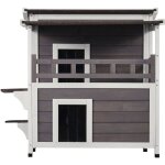 Mophorn - maison pour chat d'ext�rieur r�sistante aux intemp�ries, abri pour chats sauvages � 2 �tages ...