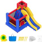 Mophorn maison gonflable, 134 x 102 x 91 pouces, trampoline de jeu extrieur avec toboggan et souffleur, ...
