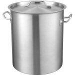 Marmite en acier inoxydable de 42 litres, grande marmite avec passoire, couvercle et poign�e, qualit� ...