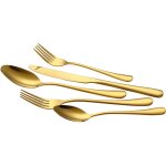 Mophorn m�nag�re 100 pi�ces en acier inoxydable dor�, de qualit� alimentaire, pour 20 personnes, finition ...