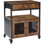 Mophorn meuble de bar  caf 61 x 36 x 70, 5 cm, armoire avec 4 niveaux de rangement, table basse mobile ...