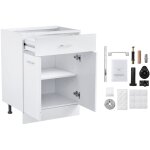 Mophorn - meuble bas shaker blanc non assembl de 24 pouces avec tiroir ? 24 pouces de largeur x 19 pouces ...