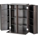 Mophorn meuble de rangement multimdia , meuble dvd avec portes et tagres, peut contenir jusqu' 576 ...