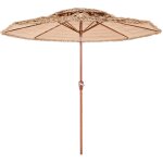 Mophorn parasol tiki inclinable de 2, 7 m, de style hawa�en, � 2 niveaux, avec toit en chaume pp et 8 ...