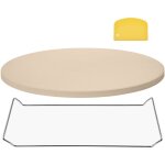 Mophorn pierre � pizza ronde en cordi�rite 40, 6 cm, surface de cuisson robuste avec support pratique ...
