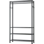 Mophorn portant  vtements avec 4 tagres ajustables, structure en acier au carbone, penderie robuste ...