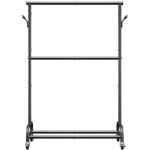 Mophorn portant � v�tements mobile en acier carbone robuste, �quip� de roulettes, barre transversale ...