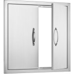 Mophorn - porte d'accs pour barbecue, porte de cuisine extrieure double 610x610 mm, en acier inoxydable, ...