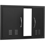 Mophorn porte d'acc�s pour barbecue, porte de cuisine ext�rieure double 762x533 mm, en acier inoxydable, ...