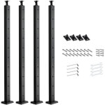 Mophorn poteau de garde - corps, lot de 4, poteaux pour rampes d'escalier c�bl�es 914x50, 8x50, 8 mm ...