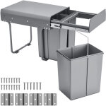 Mophorn poubelle coulissante pour armoire de cuisine, collecteur de d�chets sous �vier, 20 l et 10 l ...