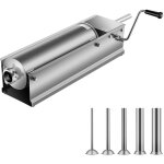 Mophorn poussoir  saucisses horizontal 7l / 15l, machine  farcir la viande  deux vitesses, acier inoxydable ...