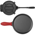Mophorn presse � tortillas en fonte robuste, outil de 20 cm pour chapati, burritos et rotis, avec poign�e ...